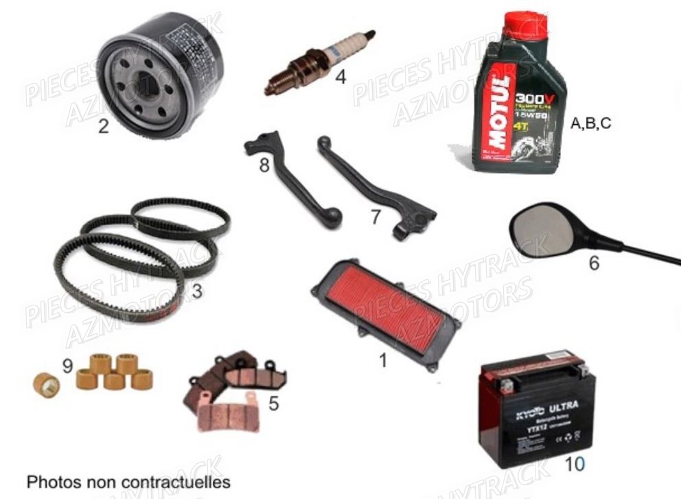 HUILE MOTEUR 4T MOTUL 300V 10W40 (1L) pour 1CONSOMMABLES de HY320