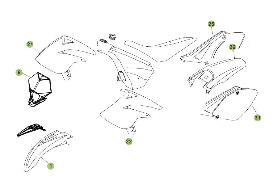 [2010 11] Kit Plastiques Rr Standard 50 AZMOTORS KIT CARENAGES BETA 50