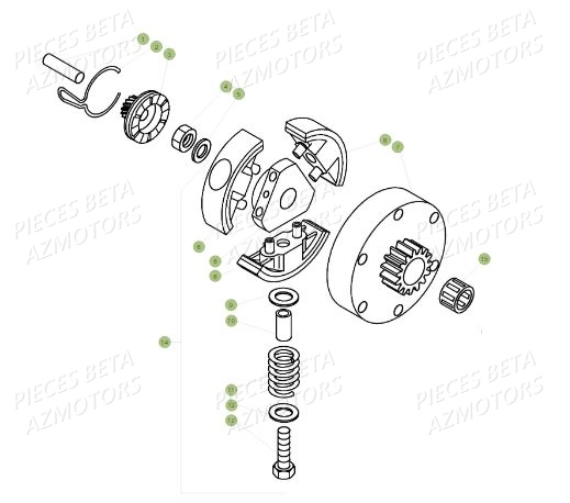 Embrayage AZMOTORS PiÃ¨ces BETA MINI TRIAL 50 LC - (2015)