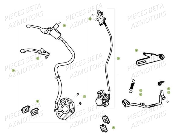 Freins AZMOTORS PiÃ¨ces BETA MINI TRIAL 50 LC - (2015)
