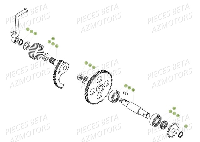 Kick Starter AZMOTORS PiÃ¨ces BETA MINI TRIAL 50 LC - (2015)