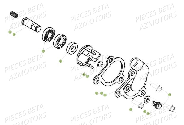 Pompe A Eau AZMOTORS PiÃ¨ces BETA MINI TRIAL 50 LC - (2015)