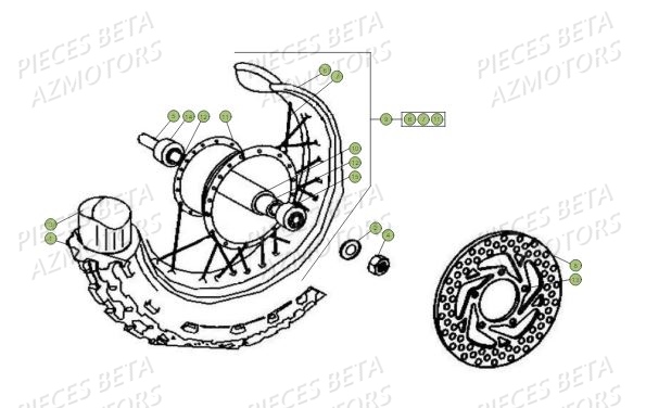 Roue Avant AZMOTORS PiÃ¨ces BETA MINI TRIAL 50 LC - (2015)