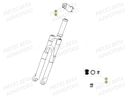 Fourche AZMOTORS PiÃ¨ces BETA MINI ELECTRIC XL - (2017)
