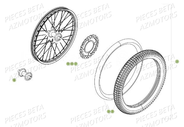 Roue Avant AZMOTORS PiÃ¨ces BETA MINI ELECTRIC XL - (2017)