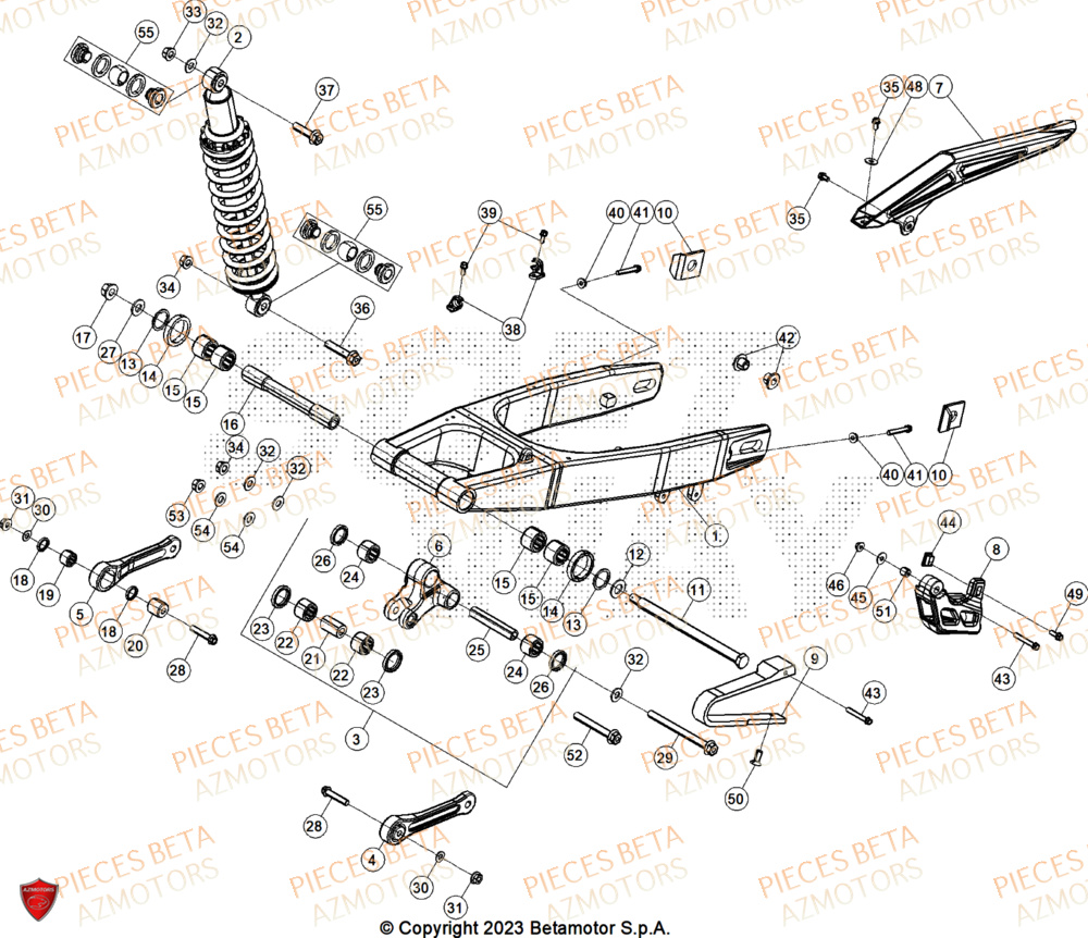 Bras Oscillant AZMOTORS PiÃ¨ces BETA MOTARD 125 4T R 2026