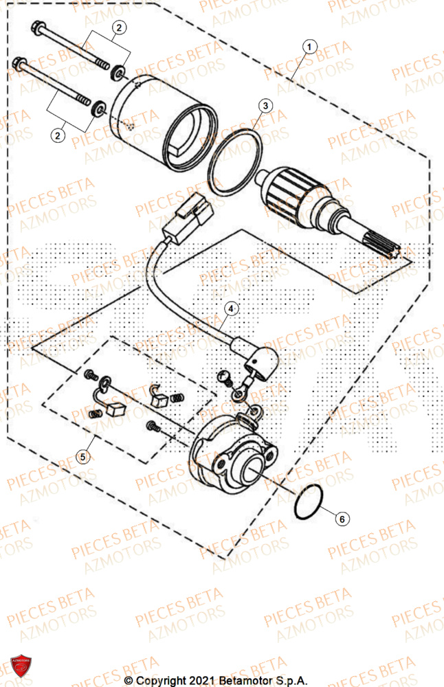 Demarreur AZMOTORS PiÃ¨ces BETA MOTARD 125 4T R 2026