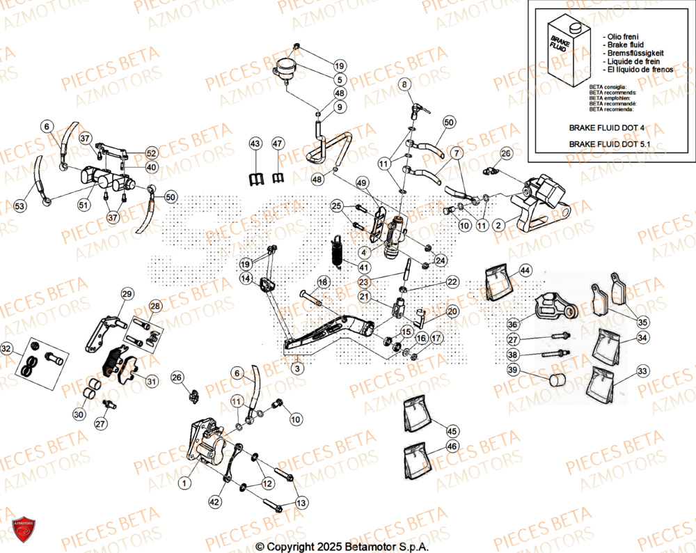 Freins AZMOTORS PiÃ¨ces BETA MOTARD 125 4T R 2026