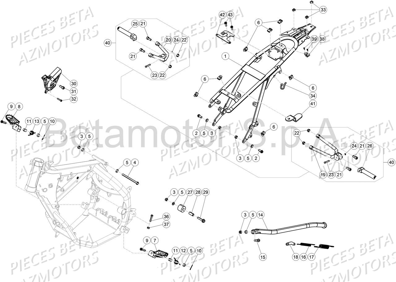 Accessoires Du Chassis AZMOTORS BETA Motard 50 Sport MY18