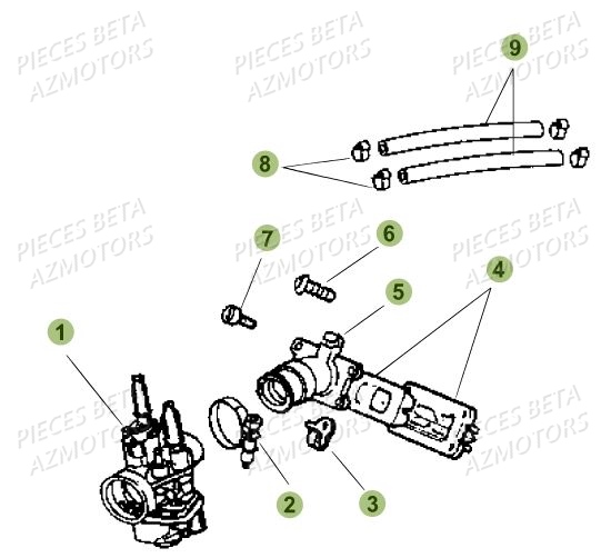 Carburateur AZMOTORS BETA Motard 50 Sport MY19