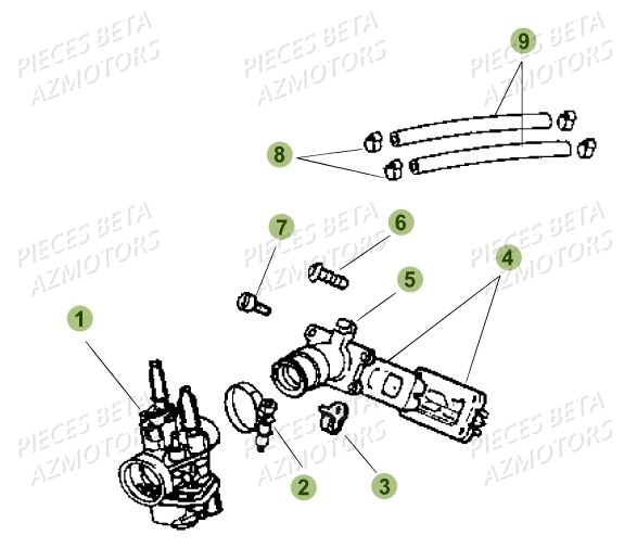 Carburateur AZMOTORS PiÃ¨ces Beta 50 RR Motard TRACK - 2019