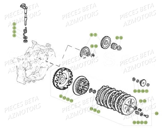 Embrayage AZMOTORS BETA Motard Standard RR 2T 50 MY18