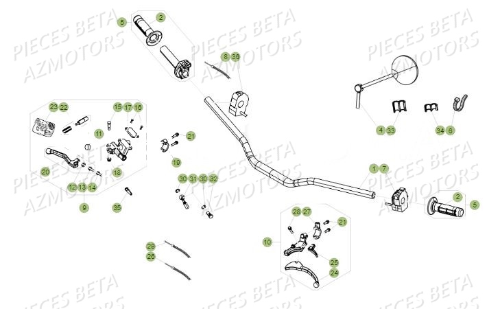 Guidon AZMOTORS BETA Motard Standard RR 2T 50 MY18