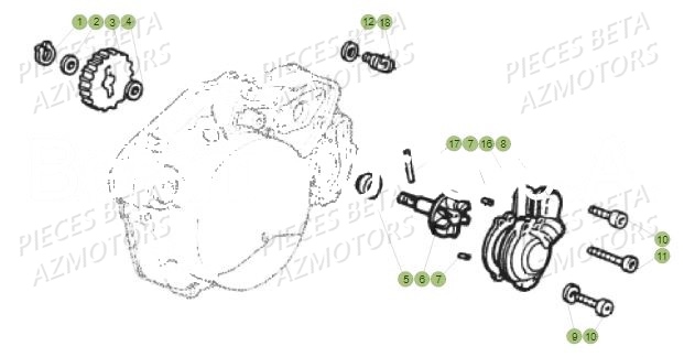 Pompe A Eau AZMOTORS BETA Motard Standard RR 2T 50 MY18