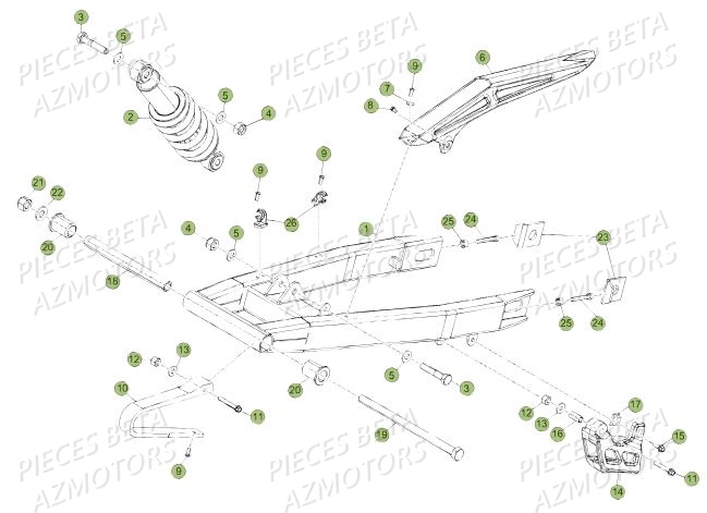 Suspension Arriere AZMOTORS BETA Motard Standard RR 2T 50 MY18