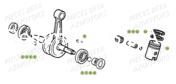 Vilebrequin AZMOTORS BETA Motard Standard RR 2T 50 MY18
