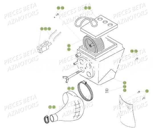Filtre A Air AZMOTORS BETA Motard Standard RR 2T 50 MY19
