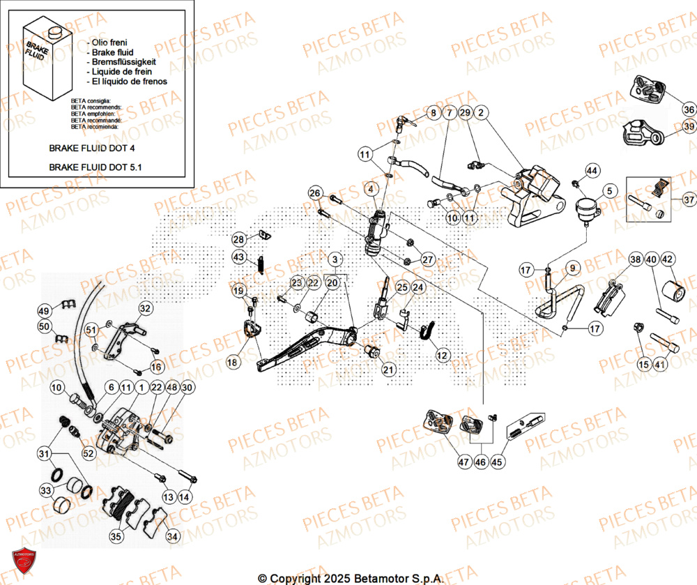 Freins AZMOTORS BETA Motard STANDARD RR 2T 50 2025