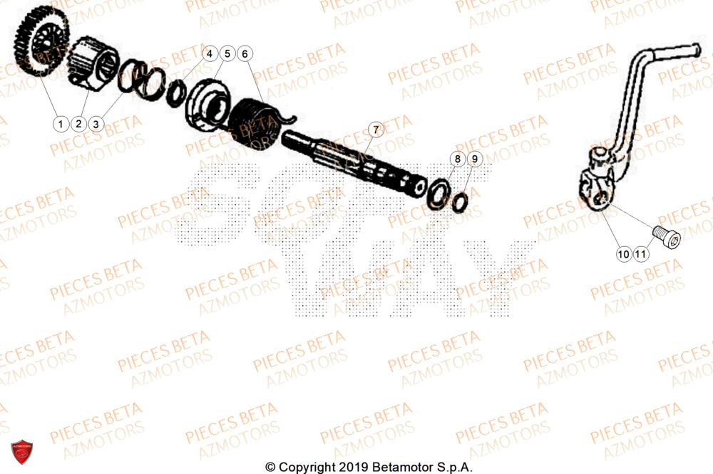 Kick Starter AZMOTORS BETA Motard STANDARD RR 2T 50 2026