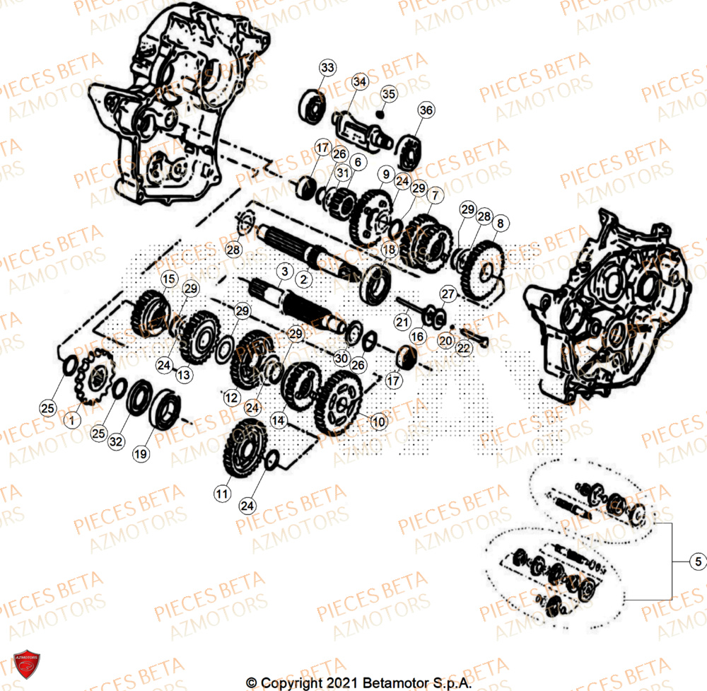 Transmission AZMOTORS BETA Motard STANDARD RR 2T 50 2026