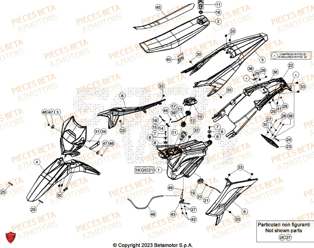 Carenages AZMOTORS BETA Motard SPORT 2T 50 2025