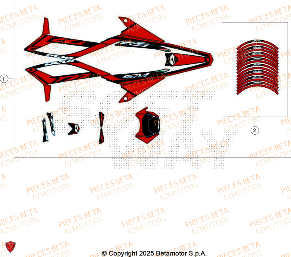Decors AZMOTORS BETA Motard SPORT 2T 50 2025