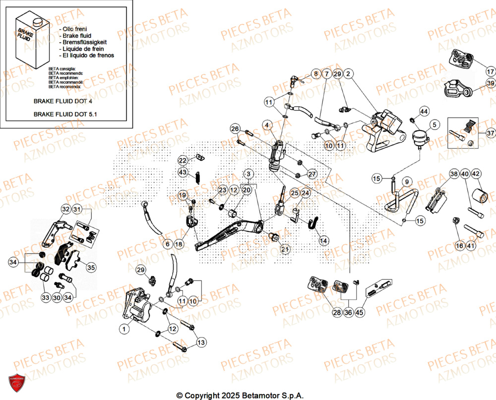 Freins AZMOTORS BETA Motard SPORT 2T 50 2025