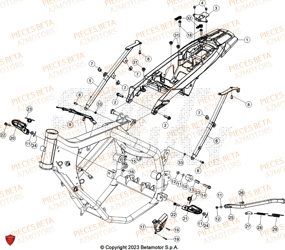 Accessoires Du Chassis AZMOTORS BETA Motard SPORT 2T 50 2026