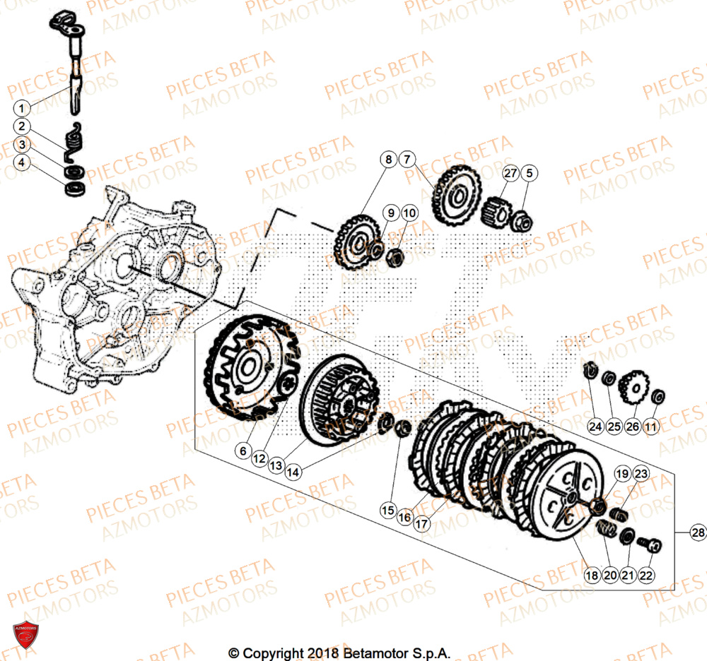 Embrayage AZMOTORS BETA Motard SPORT 2T 50 2026