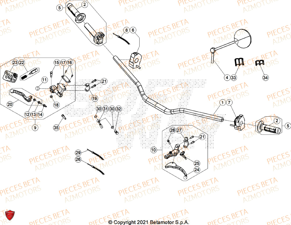 Guidon AZMOTORS BETA Motard SPORT 2T 50 2026