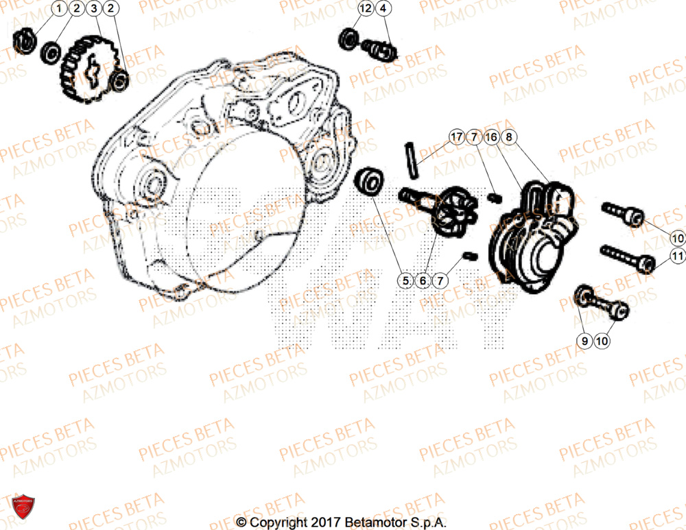 Pompe A Eau AZMOTORS BETA Motard SPORT 2T 50 2026