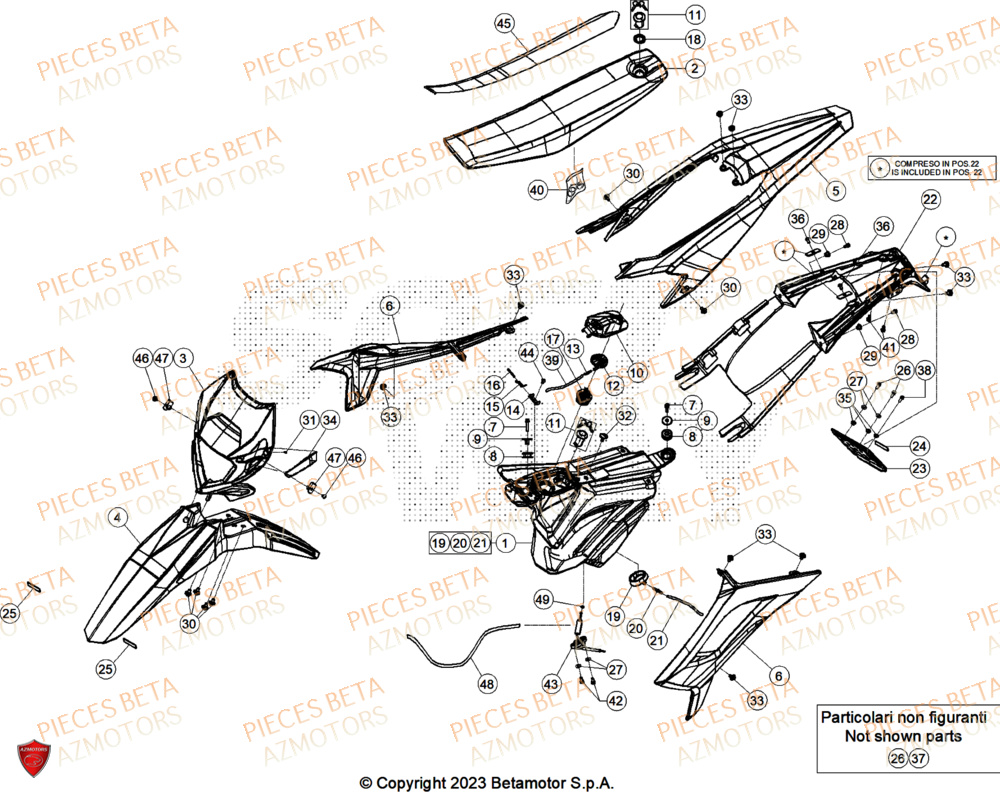 Carenages AZMOTORS BETA Motard SPORT 2T 50 LS 2025