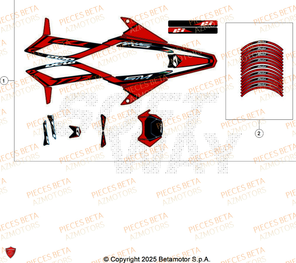 Decors AZMOTORS BETA Motard SPORT 2T 50 LS 2025
