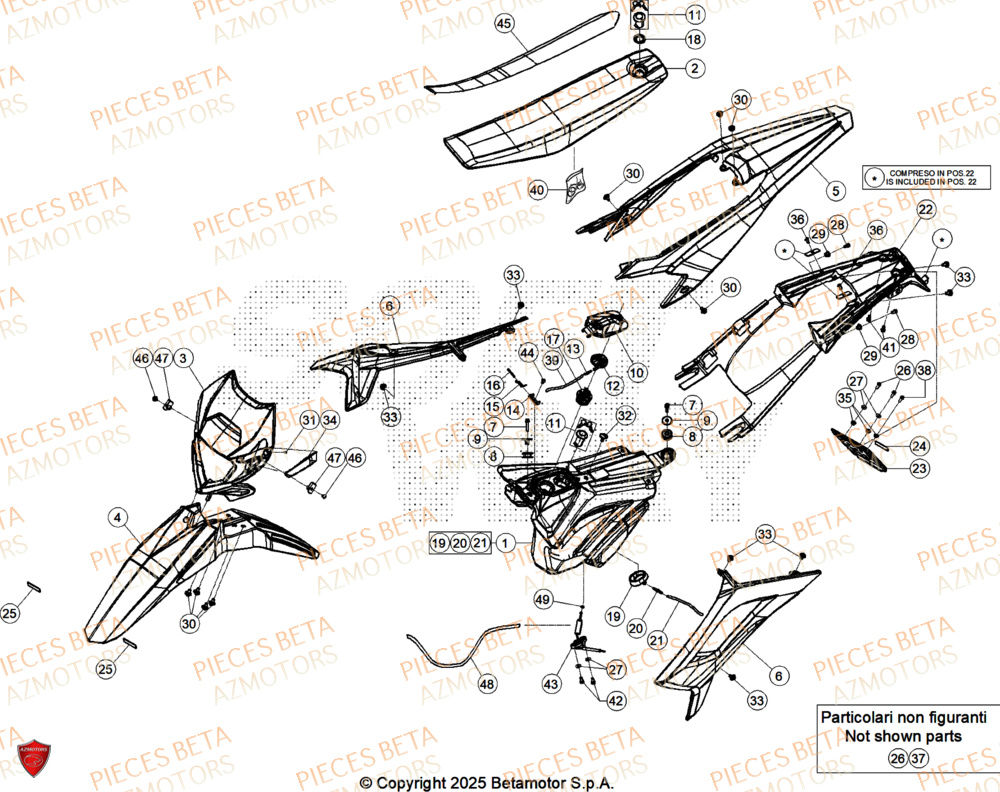 Carenages AZMOTORS BETA Motard SPORT 2T 50 LS 2026