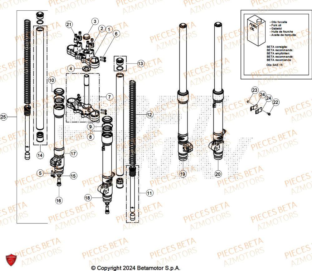Fourche AZMOTORS BETA Motard SPORT 2T 50 LS 2026