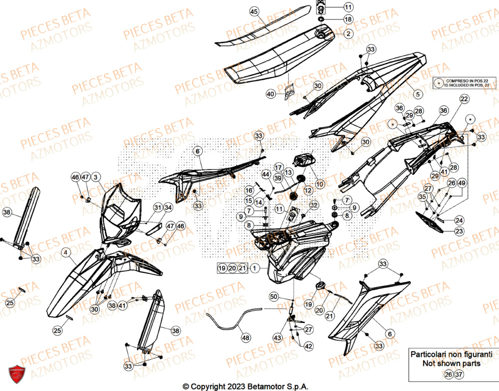 Carenages AZMOTORS BETA Motard TRACK 2T 50 2025

