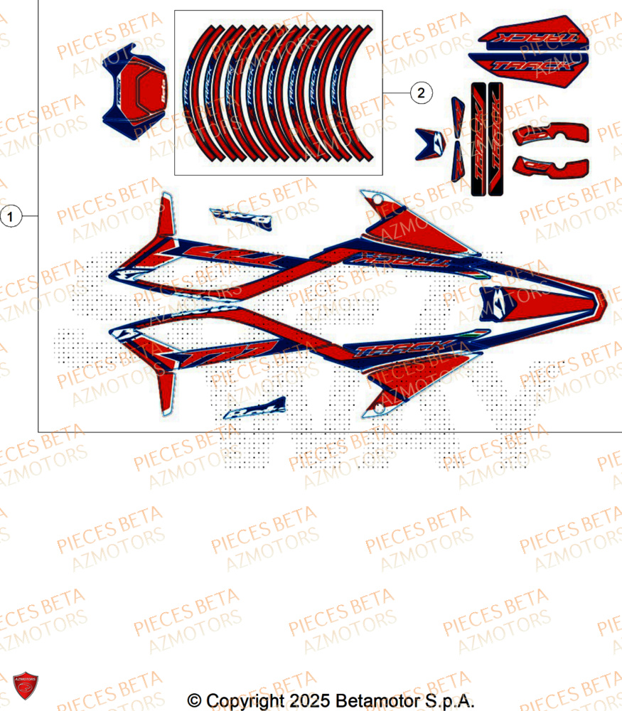 Decors AZMOTORS BETA Motard TRACK 2T 50 2025
