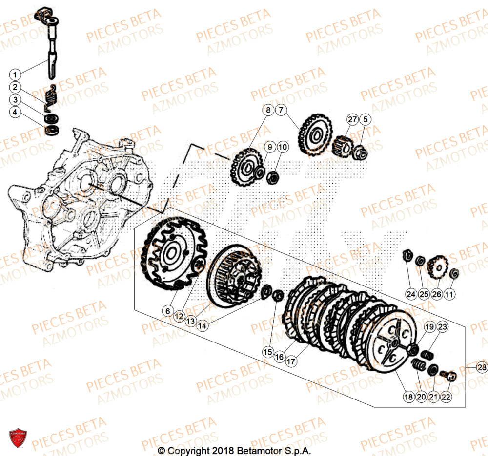 Embrayage AZMOTORS BETA Motard TRACK 2T 50 2025
