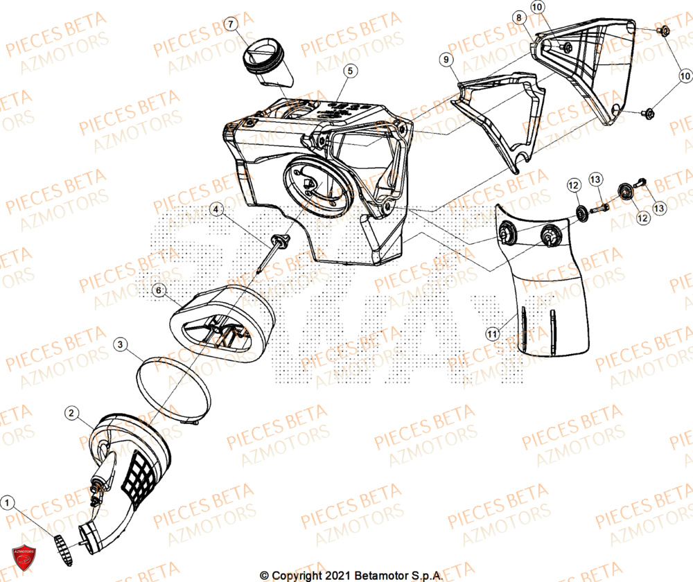 Filtre A Air AZMOTORS BETA Motard TRACK 2T 50 2025
