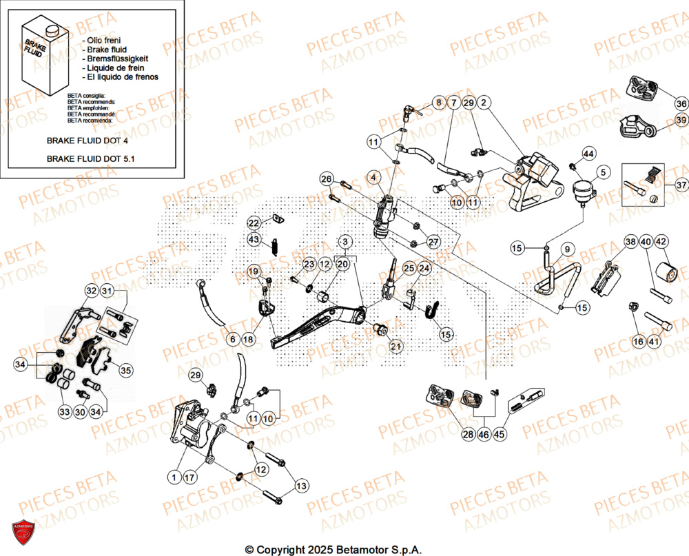 Freins AZMOTORS BETA Motard TRACK 2T 50 2025
