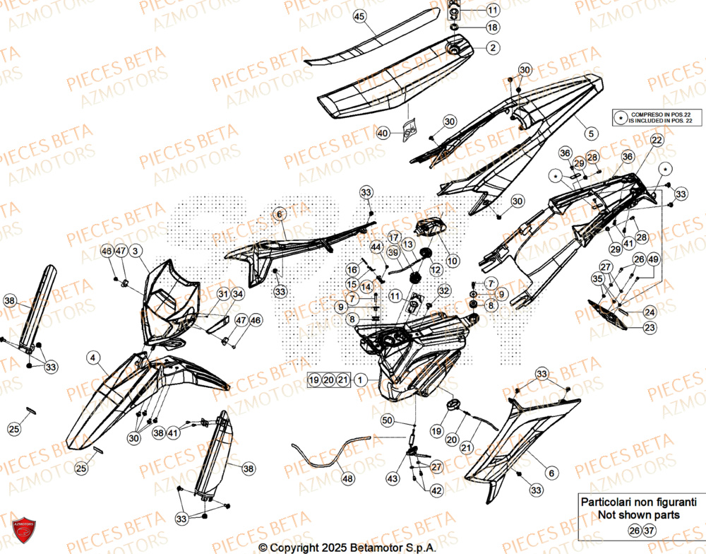 Carenages AZMOTORS BETA Motard TRACK 2T 50 2026

