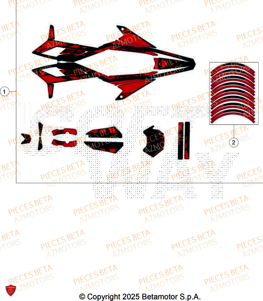 Decors AZMOTORS BETA Motard TRACK 2T 50 2026
