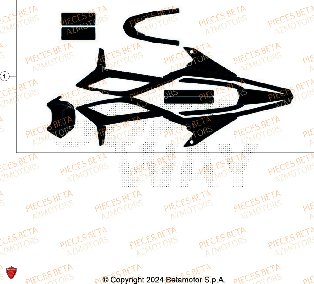 Decors AZMOTORS BETA Motard X GREY 2T 50 2025