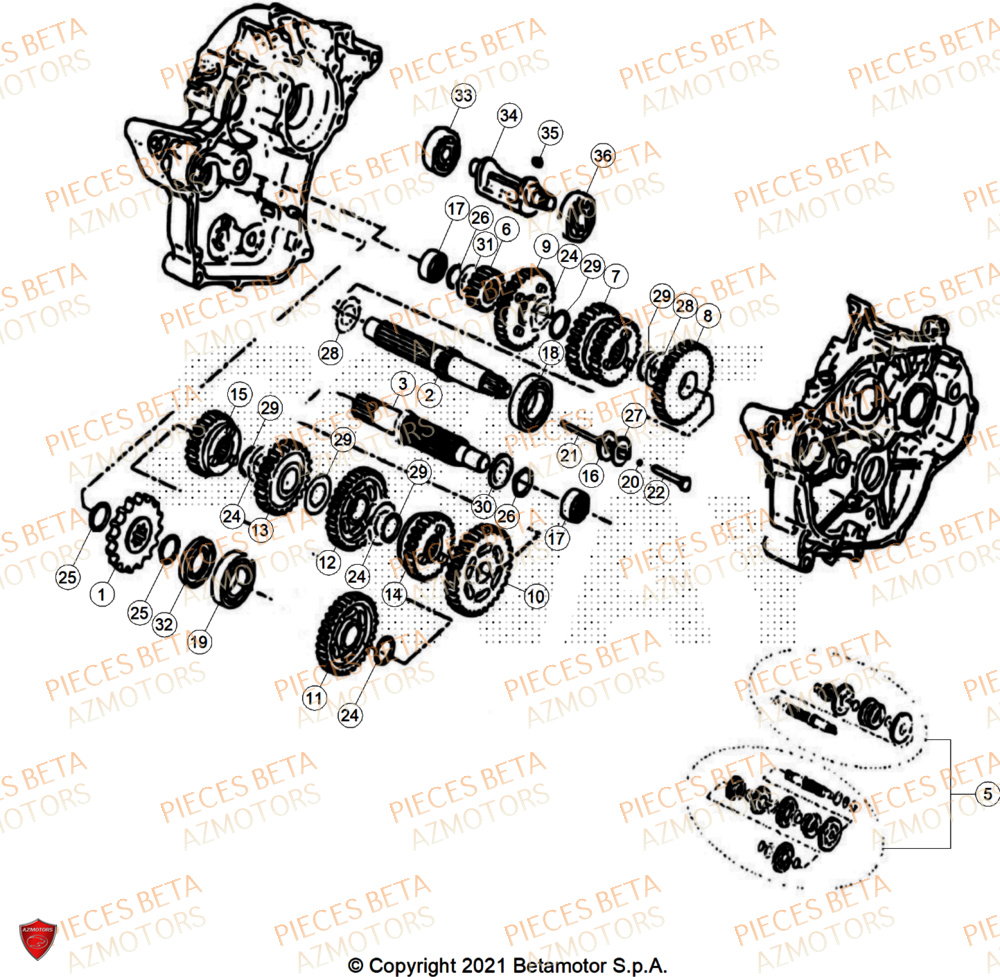 Transmission AZMOTORS BETA Motard X GREY 2T 50 2025