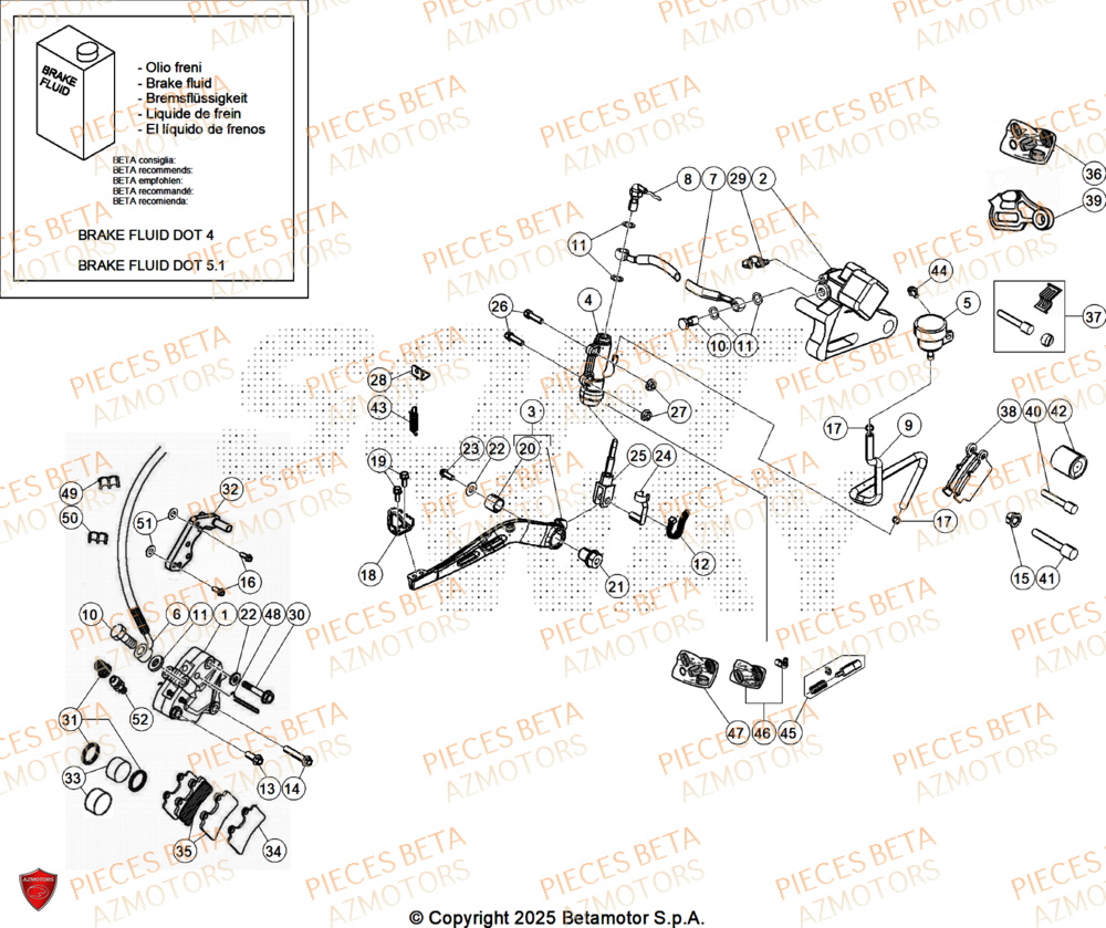 Freins AZMOTORS BETA Motard X GREY 2T 50 2026