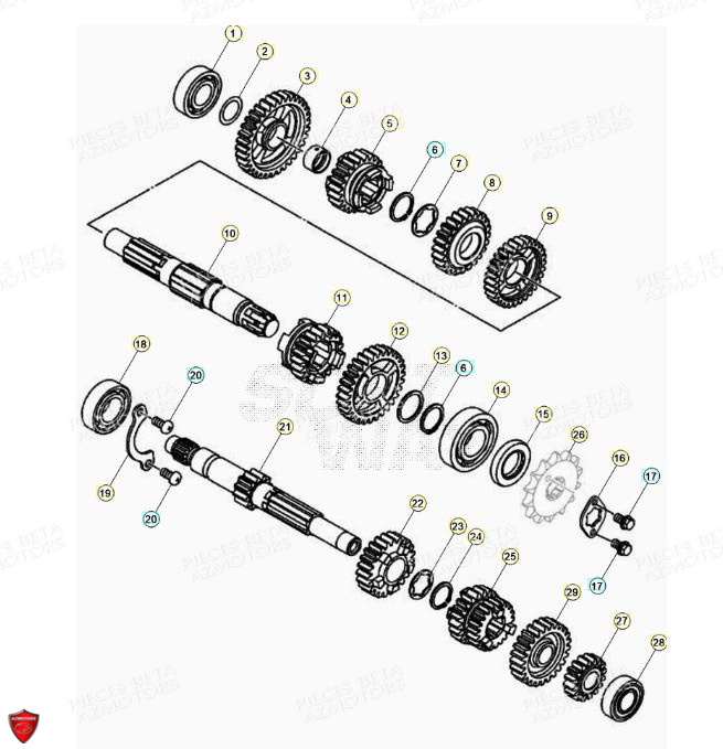 Boite A Vitesses AZMOTORS PiÃ¨ces BETA RR Motard 125 4T LC - 2021-2022