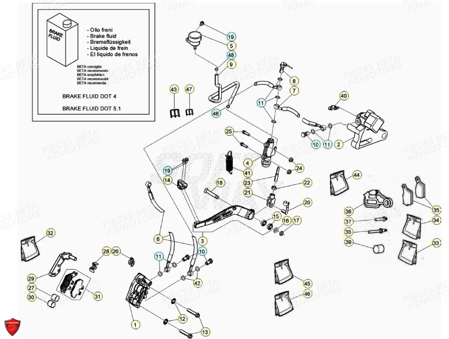 PASTILLES PINCE 25.03067/73 - BETA pour FREINS de MOTARD 125 4T LC 2021
