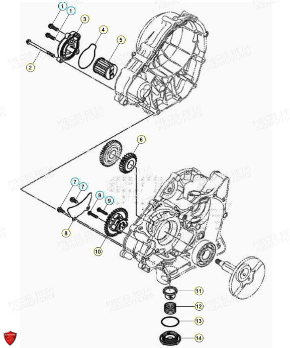 Pompe Huile Filtre A Huile AZMOTORS PiÃ¨ces BETA RR Motard 125 4T LC - 2021-2022