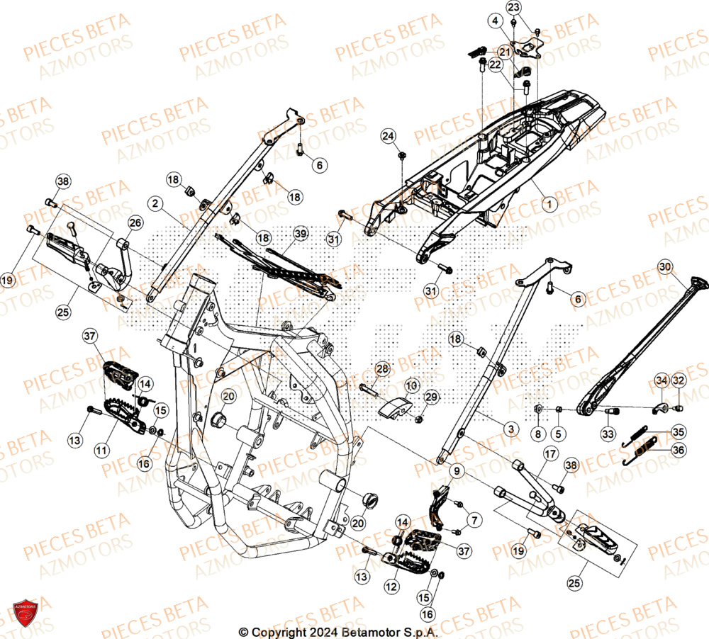 Accessoires Du Chassis AZMOTORS PiÃ¨ces BETA MOTARD RR 125 4T R 2025
