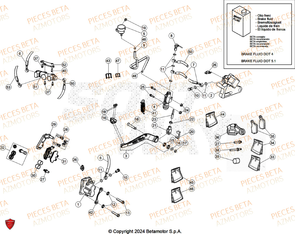 Freins AZMOTORS PiÃ¨ces BETA MOTARD RR 125 4T R 2025
